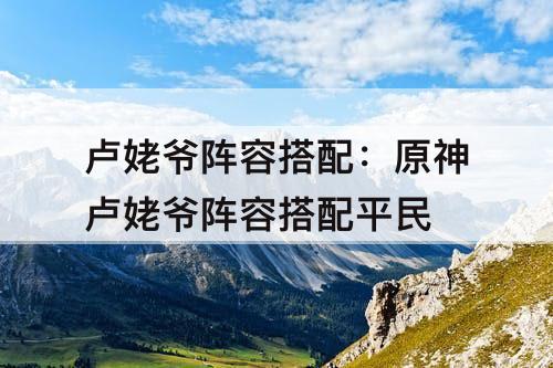 卢姥爷阵容搭配：原神卢姥爷阵容搭配平民