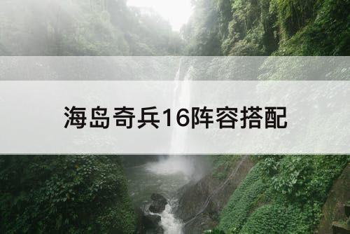 海岛奇兵16阵容搭配