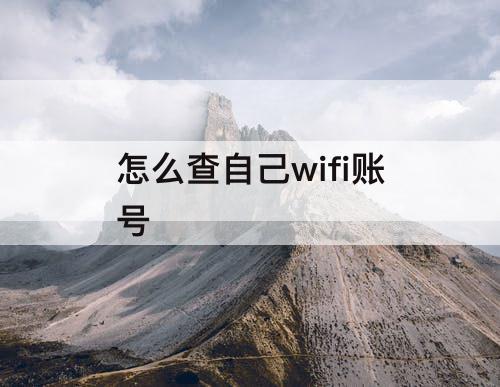 怎么查自己wifi账号