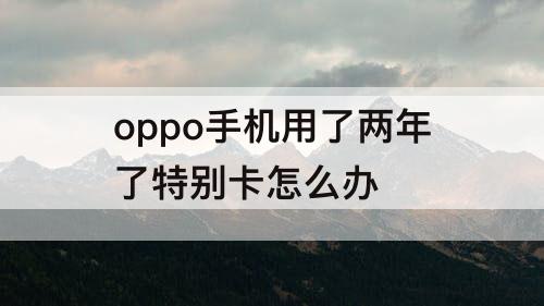 oppo手机用了两年了特别卡怎么办