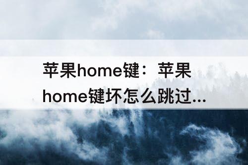 苹果home键：苹果home键坏怎么跳过按下主屏幕按钮