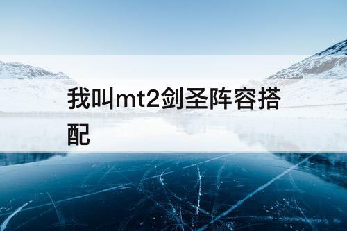 我叫mt2剑圣阵容搭配