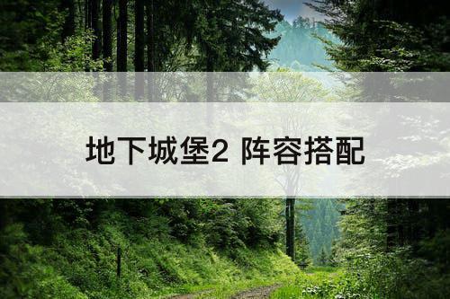 地下城堡2 阵容搭配