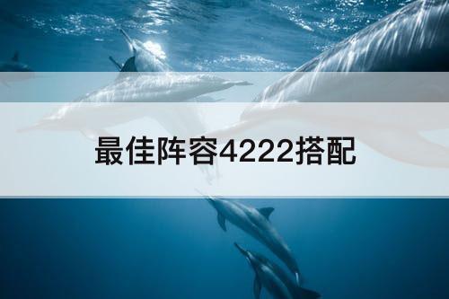 最佳阵容4222搭配