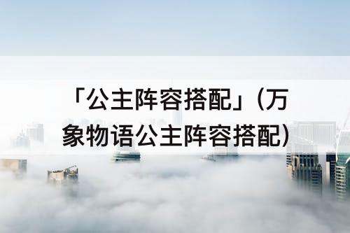 「公主阵容搭配」(万象物语公主阵容搭配)