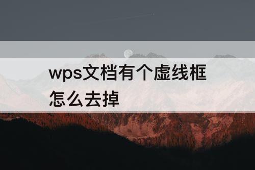wps文档有个虚线框怎么去掉