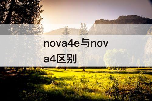 nova4e与nova4区别