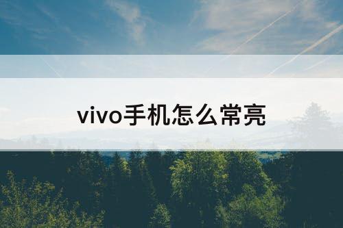 vivo手机怎么常亮