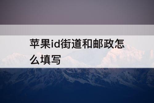 苹果id街道和邮政怎么填写