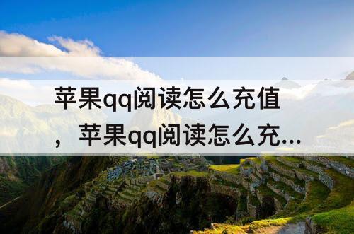 苹果qq阅读怎么充值，苹果qq阅读怎么充值不了