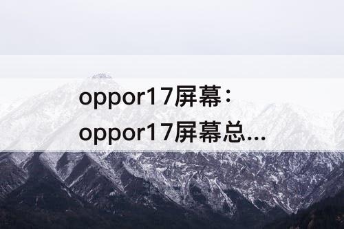 oppor17屏幕：oppor17屏幕总成带框的好还是无框的好