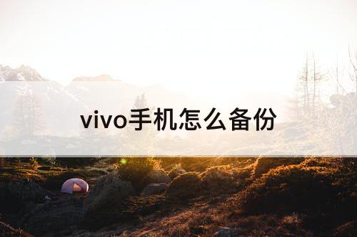 vivo手机怎么备份
