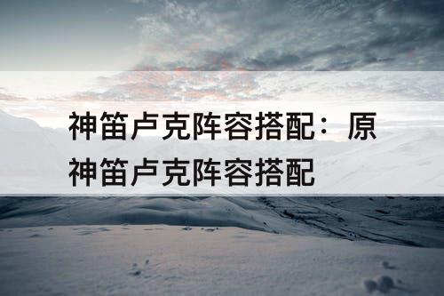 神笛卢克阵容搭配：原神笛卢克阵容搭配