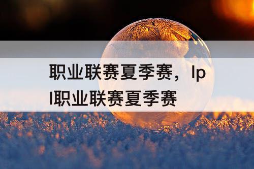 职业联赛夏季赛，lpl职业联赛夏季赛