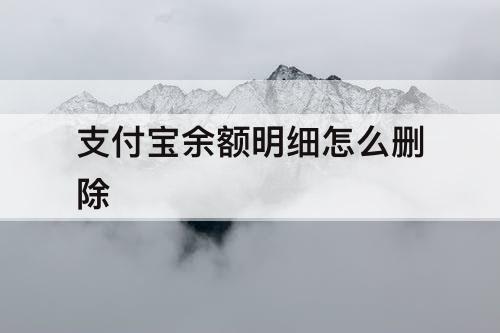 支付宝余额明细怎么删除