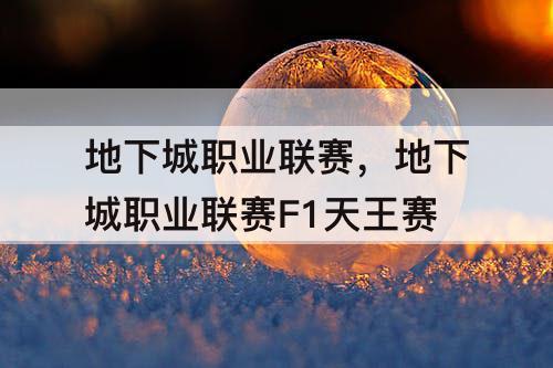 地下城职业联赛，地下城职业联赛F1天王赛