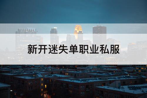 新开迷失单职业私服