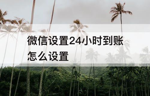 微信设置24小时到账怎么设置