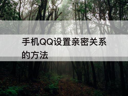 手机QQ设置亲密关系的方法