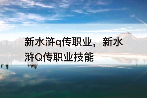 新水浒q传职业，新水浒Q传职业技能