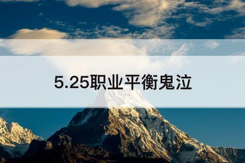 5.25职业平衡鬼泣