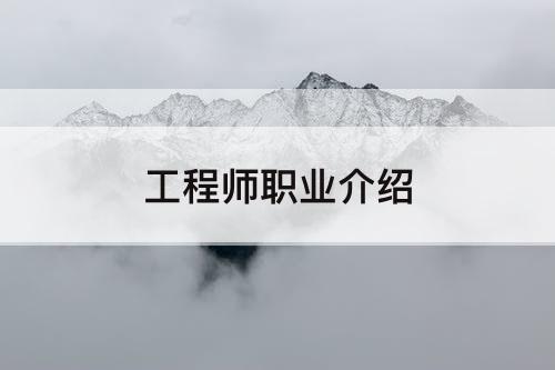 工程师职业介绍