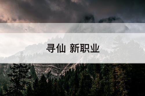寻仙 新职业