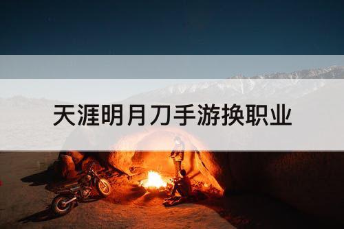 天涯明月刀手游换职业