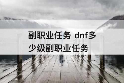副职业任务 dnf多少级副职业任务