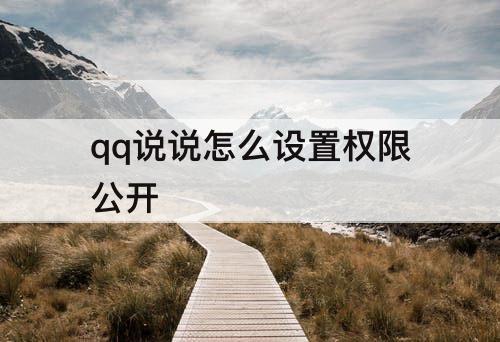 qq说说怎么设置权限公开