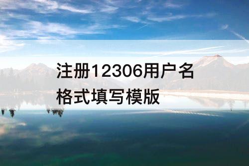 注册12306用户名格式填写模版