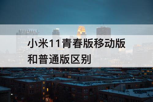 小米11青春版移动版和普通版区别