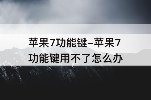 苹果7功能键-苹果7功能键用不了怎么办
