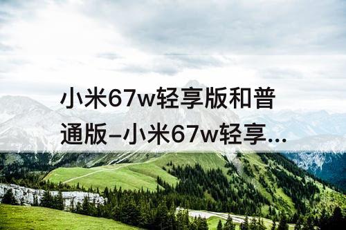 小米67w轻享版和普通版-小米67w轻享版和普通版图片