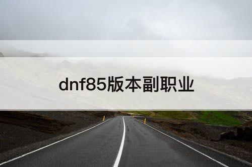 dnf85版本副职业