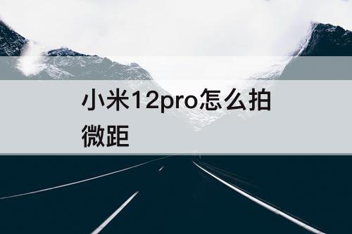 小米12pro怎么拍微距