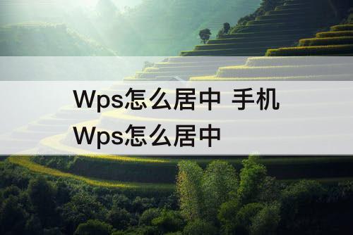 Wps怎么居中 手机Wps怎么居中