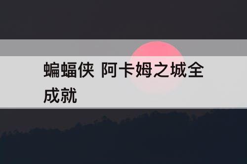 蝙蝠侠 阿卡姆之城全成就