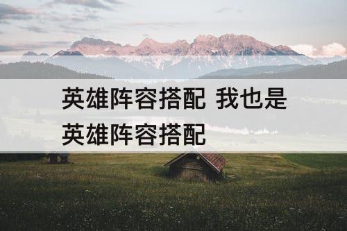 英雄阵容搭配 我也是英雄阵容搭配