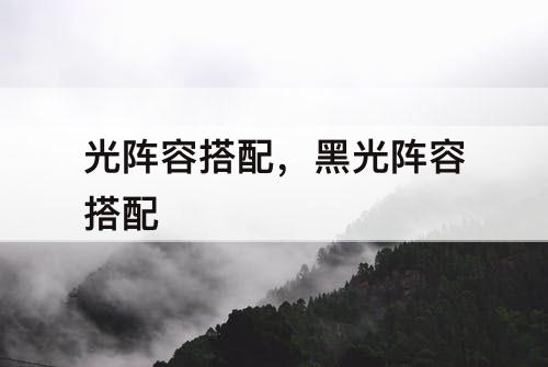 光阵容搭配，黑光阵容搭配