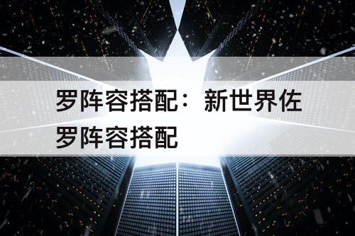 罗阵容搭配：新世界佐罗阵容搭配