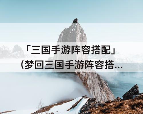 「三国手游阵容搭配」(梦回三国手游阵容搭配)